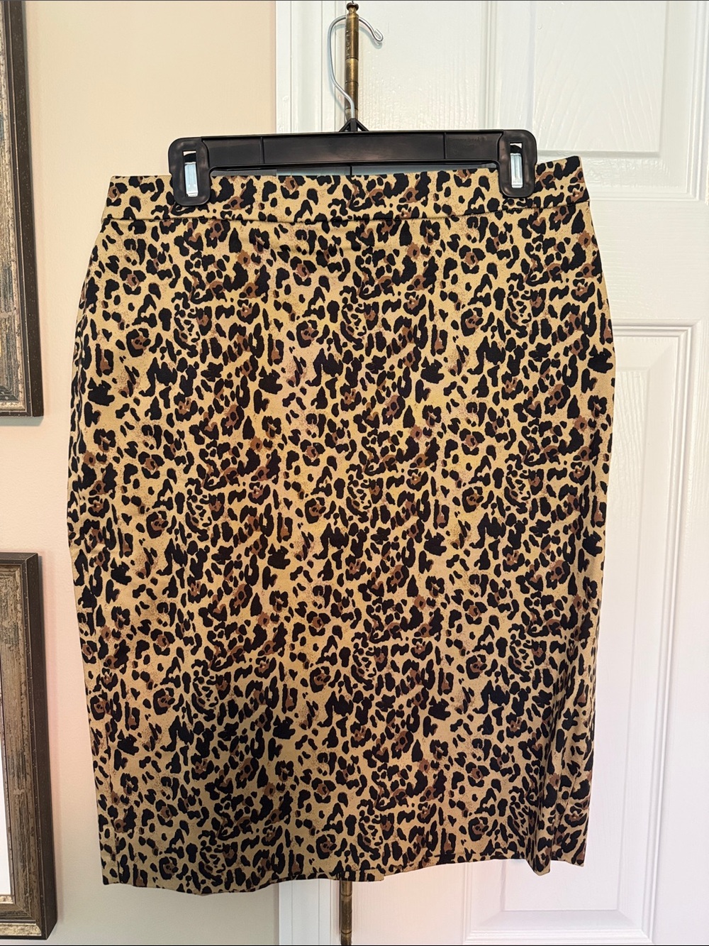 J. Crew Leopard-Print Pencil Skirt in Tan and Black